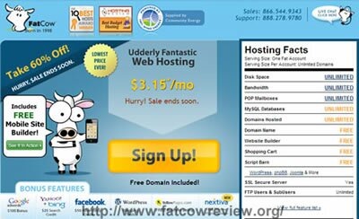 Fatcow coupon price $3.15/mo