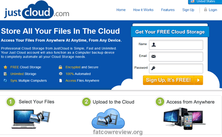 Justcloud online backup service