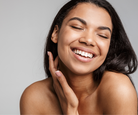 Woman with a glowing skin